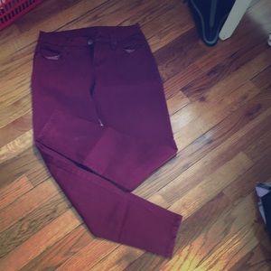 Beautiful maroon colored skinny jeans